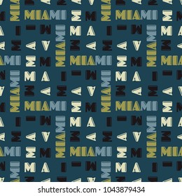 Miami seamless pattern. Creative design for various backgrounds.