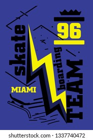 miami skateboarding team,t-shirt design