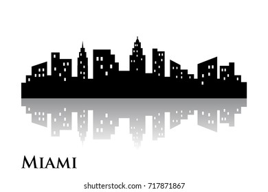 miami skyline city logo vector
