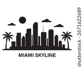 Miami Skyline Silhouette Vector design
