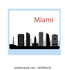 Miami Skyline with Typography Design