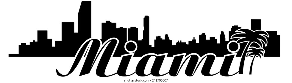 Miami skyline Vector