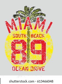 Miami South Beach graphic design vector art