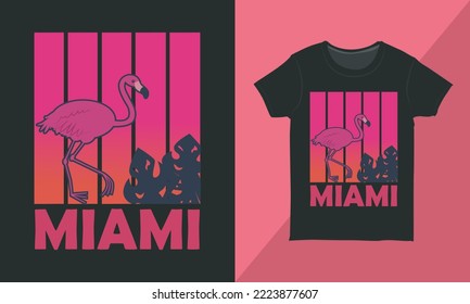 Miami summer concept, graphic vector illustration for T-shirt print and clothing