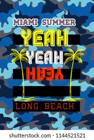 miami summer,t-shirt design