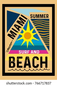 miami summer,t-shirt print poster vector illustration