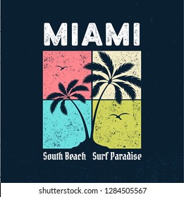 Miami - Surf Paradise / Tee Design For Printing