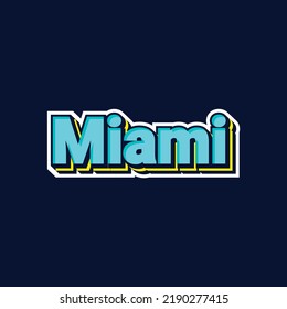 Miami Text Design Vector Graphics