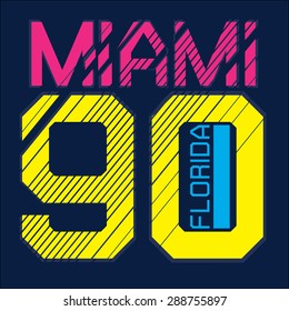 miami typographic for t-shirt