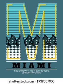 Miami typography design in vector illustration.