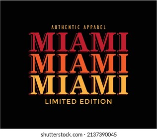 Miami Typography Vector T-shirt Design for print 
