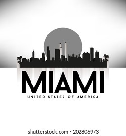 Miami United States of America Cities/States skyline, vector illustration.