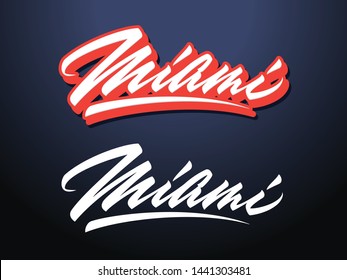 Miami Vector Lettering Logo Design Element