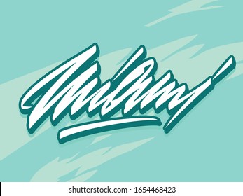 Miami vector lettering logo design element