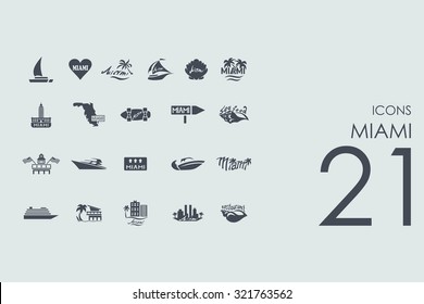 Miami vector set of modern simple icons