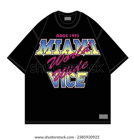 miami vice text effect for streetwear print tshirt