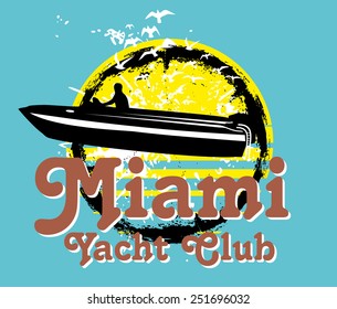 miami yacht club vector art