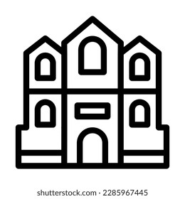 Mian Cathedral Vector Line Icon Design