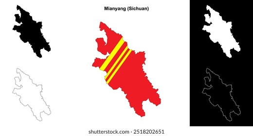 Mianyang leere Gliederungskarte