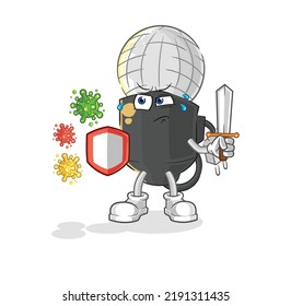 the mic against viruses cartoon. cartoon mascot vector