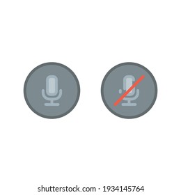 Mic, audio and sound mute icon. Simple filled outline style for Video Conference, Webinar and Video chat. Vector illustration isolated on white background. EPS 10