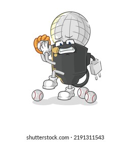 the mic baseball pitcher cartoon. cartoon mascot vector