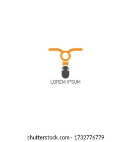 diseño del logotipo de la bicicleta con estilo plano