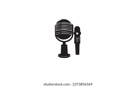  fondo blanco del icono del vector negro del micrófono 
