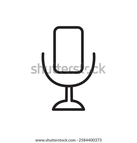 Mic button icon black and white vector outline sign