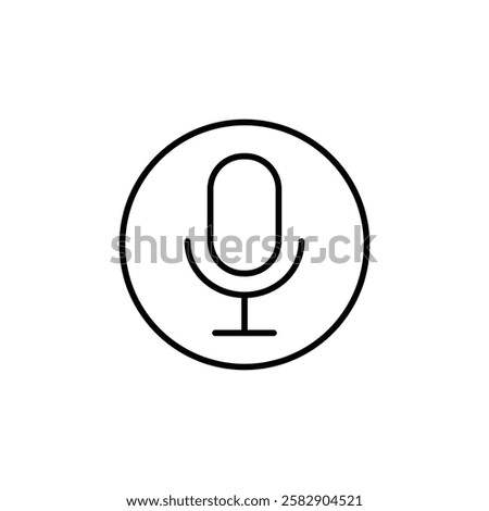 Mic button icon Flat fill set collection