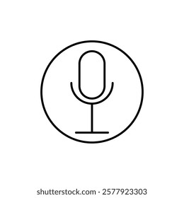 Mic button icon Flat illustration sign