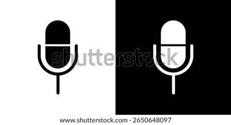 Mic button icon Isolated flat vector in outline