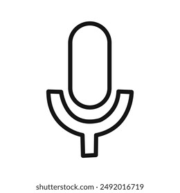 Mic button icon linear graphics set vector