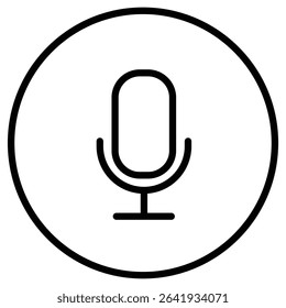 Mic button icon Thin line vector design