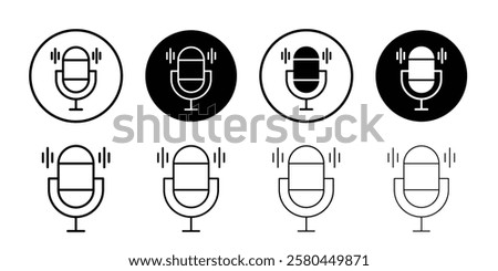 Mic button icon Vector logo outline