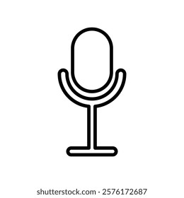 Mic button icon vector outline logo sign