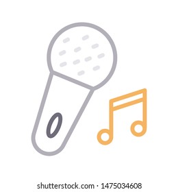 mic colour line vector icon