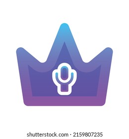 mic crown logo gradient design template icon