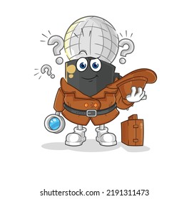 el vector de detectives de micrófono. personaje de caricatura