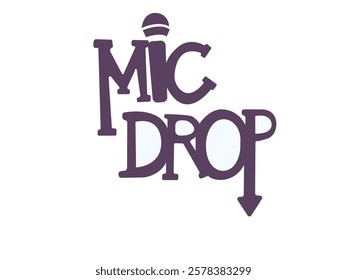 Mic drop logo design with white background and add a mic as 'I' alphabet 