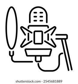 Icono de Filtrar de micrófono en estilo de contorno 