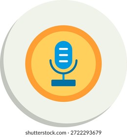 Ícone de Estilo de Círculo Plano do Microfone