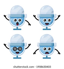 mic flat design character cute