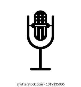 Mic glyph black icon