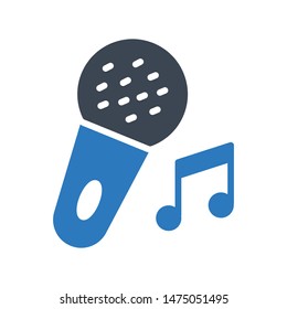mic glyph colour vector icon