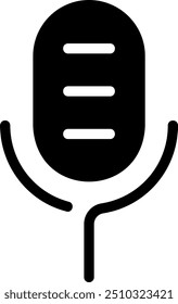 Mikrofon-Glyphe, Symbol, Illustrationsvektor