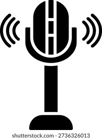 Mic Glyph Vector Icon Design