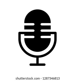 Mic glyphs vector icon
