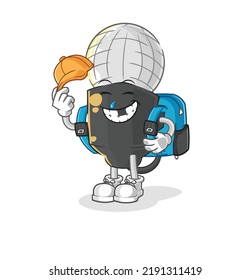 the mic goes to school vector. cartoon character