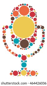 mic hand shape vector design by color point